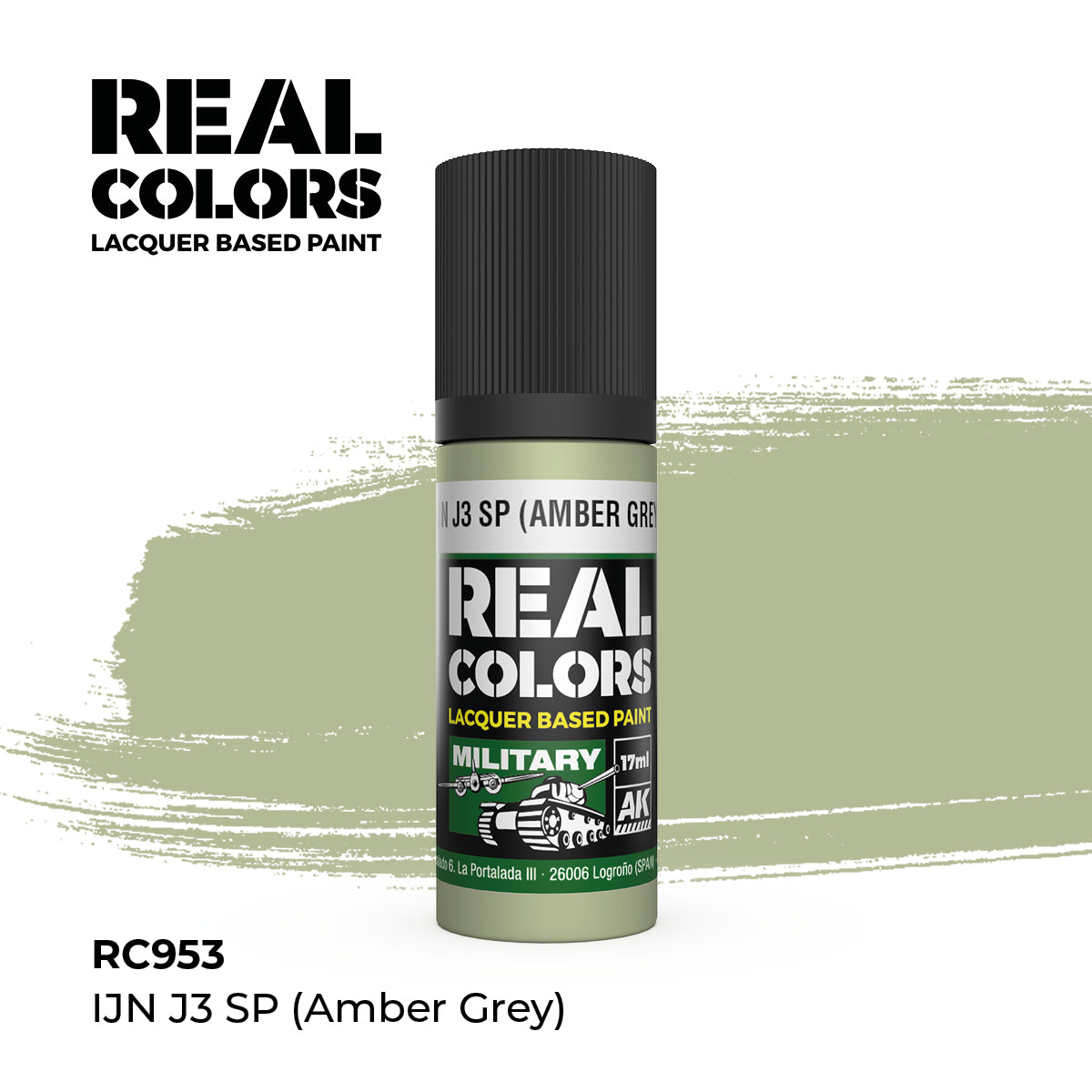 AK Interactive RC953 Real Colors Military IJN J3 SP (Amber Grey) - 17 ml Bottle