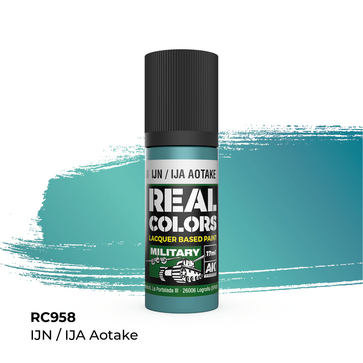AK Interactive RC958 Real Colors Military IJN/IJA Aotake - 17 ml Paint Bottle