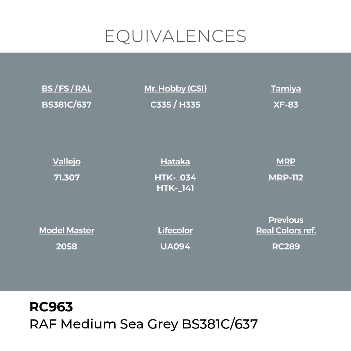 AK Interactive RC963 Real Colors Military RAF Medium Sea Grey - 17 ml Bottle