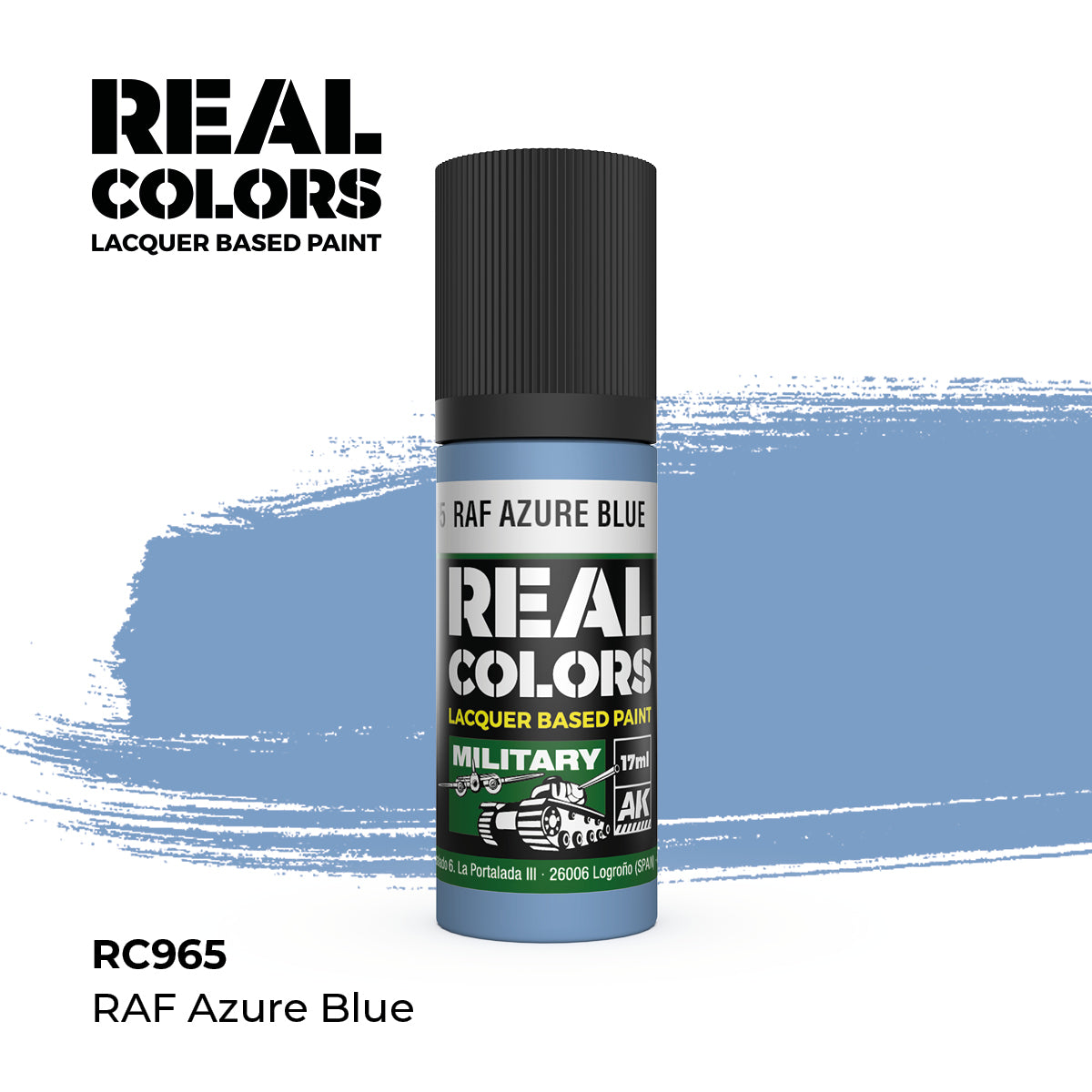 AK Interactive RC965 Real Colors Military RAF Azure Blue - 17 ml Paint Bottle