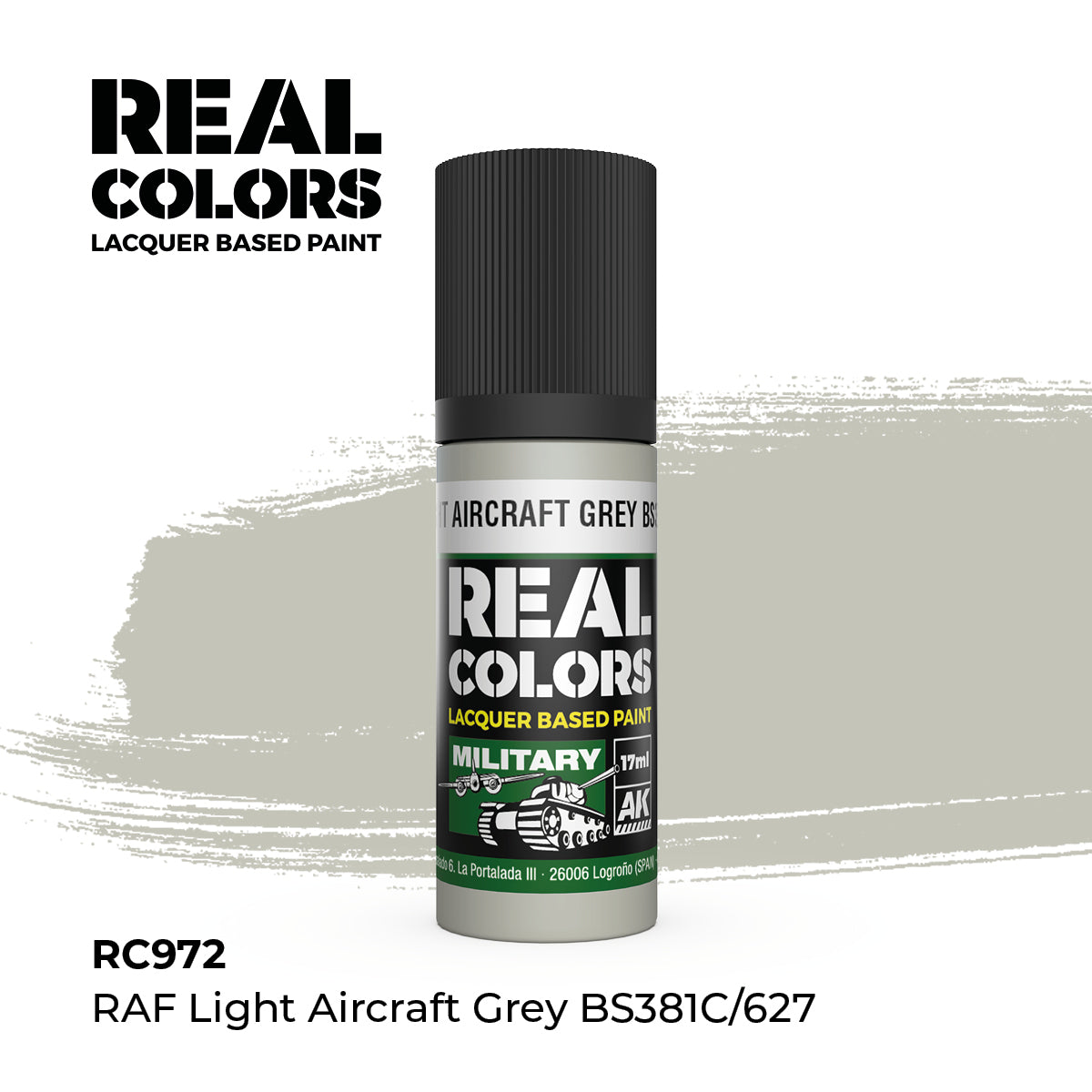AK Interactive RC972 Real Colors Military RAF Light Aircraft Grey - 17 ml Bottle