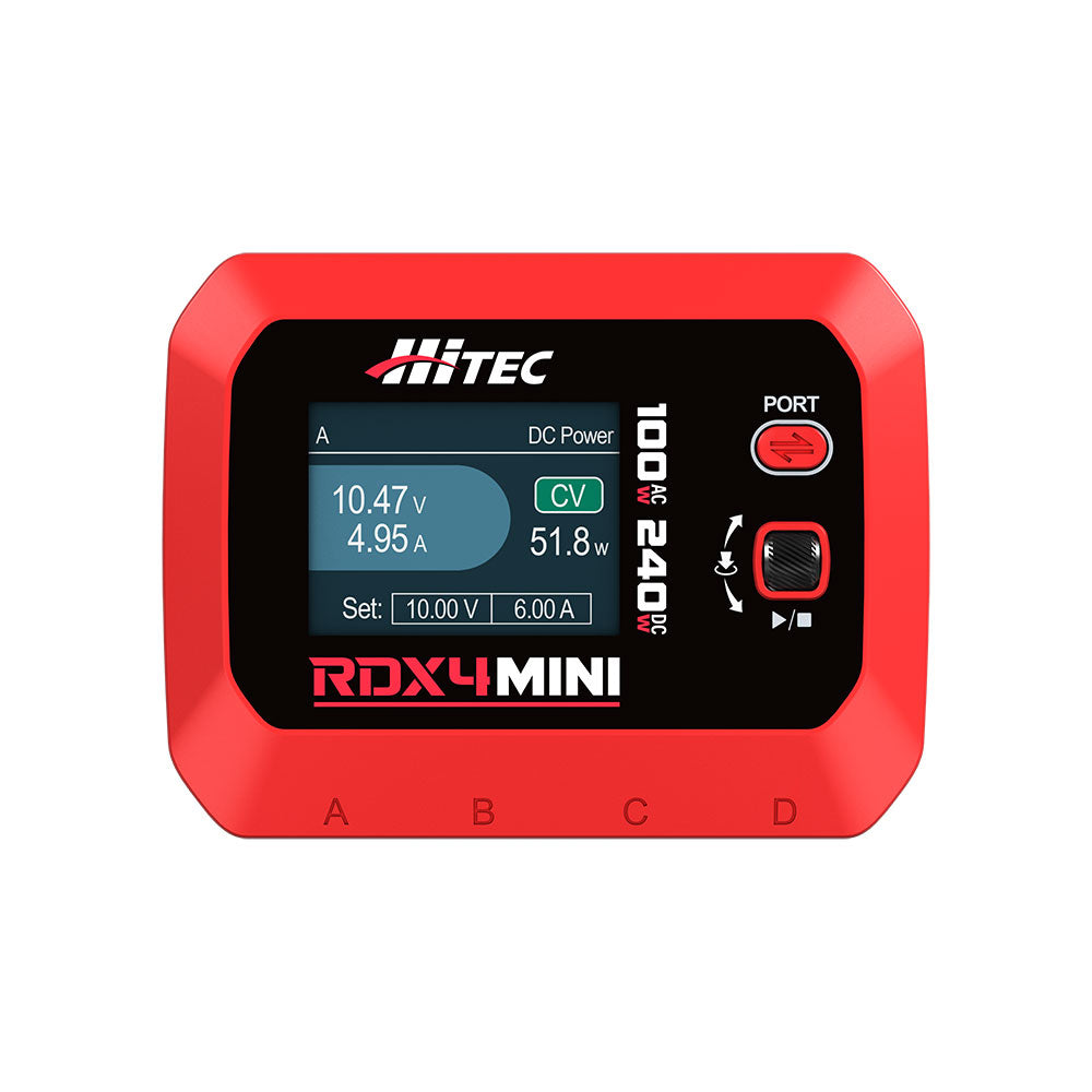 Hitec RCD 44350 RDX4 Mini 240W DC 100W AC Battery Charger (1-4S)