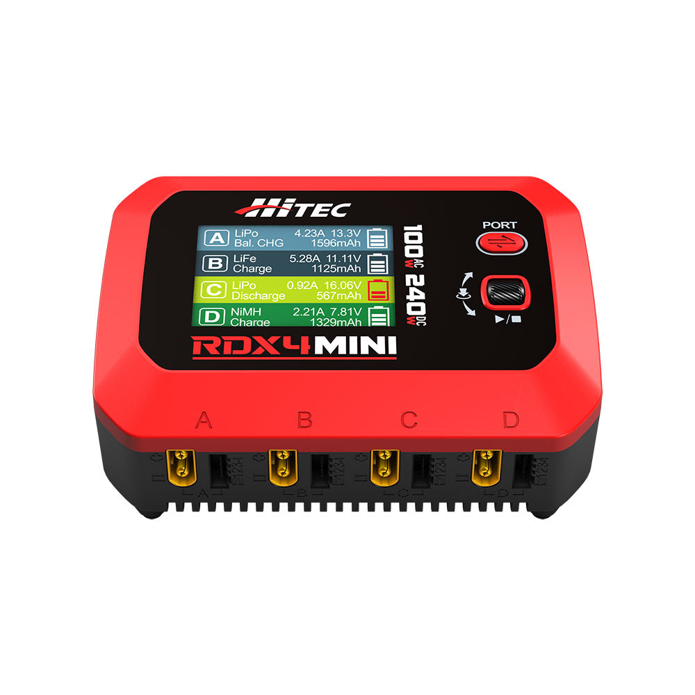 Hitec RCD 44350 RDX4 Mini 240W DC 100W AC Battery Charger (1-4S)