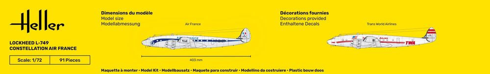 Heller 56310 1:72 Lockheed L-749 Constellation A.F. Starter Kit