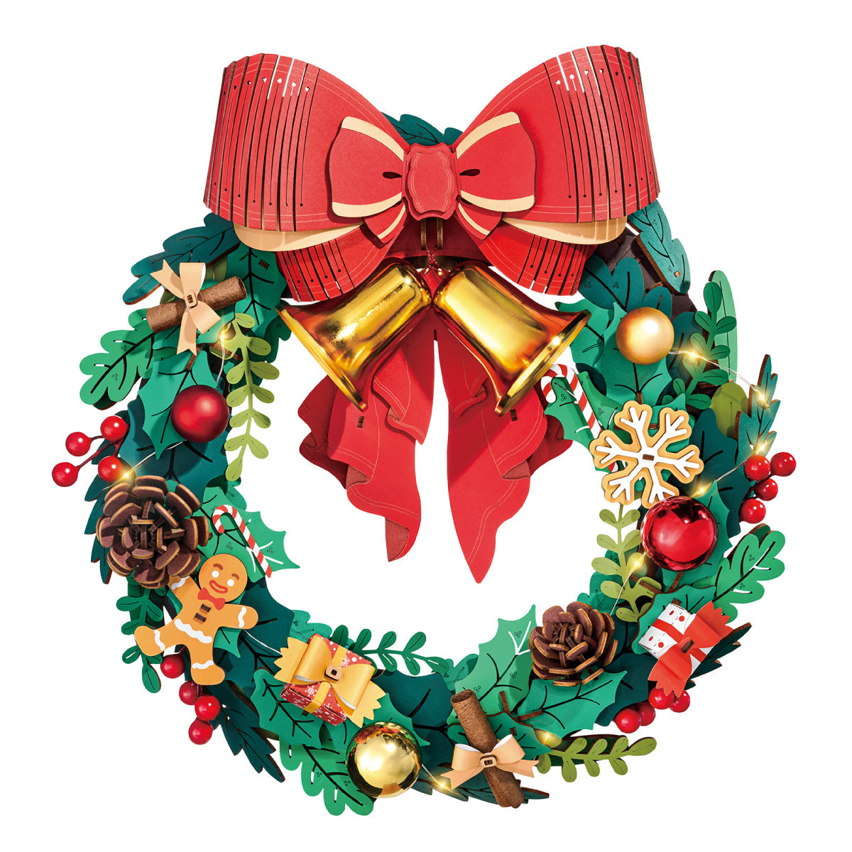 Robotime TGL04 Rolife Christmas Wreath 3D Wooden Puzzle