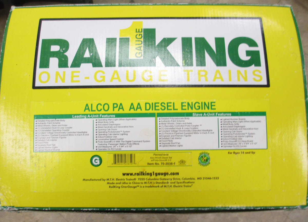 MTH 70-2036-1 G Scale PRR Alco PA AA Diesel Locomotive Set w PS 2.0