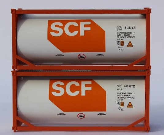 JTC Model Trains 205225 N SCF 20' Standard Tank Container (Pack of 2)