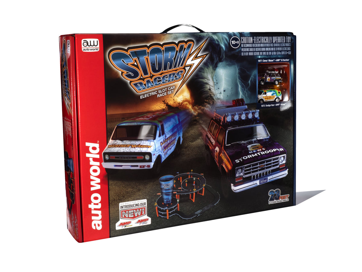 Auto World SRS362 HO 23' Storm Racers Slot Race Set