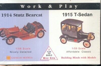 Glencoe Models 03607 1:56 - 1:59 1914 Stutz Bearcat & 1915 T Sedan Plastic Kit