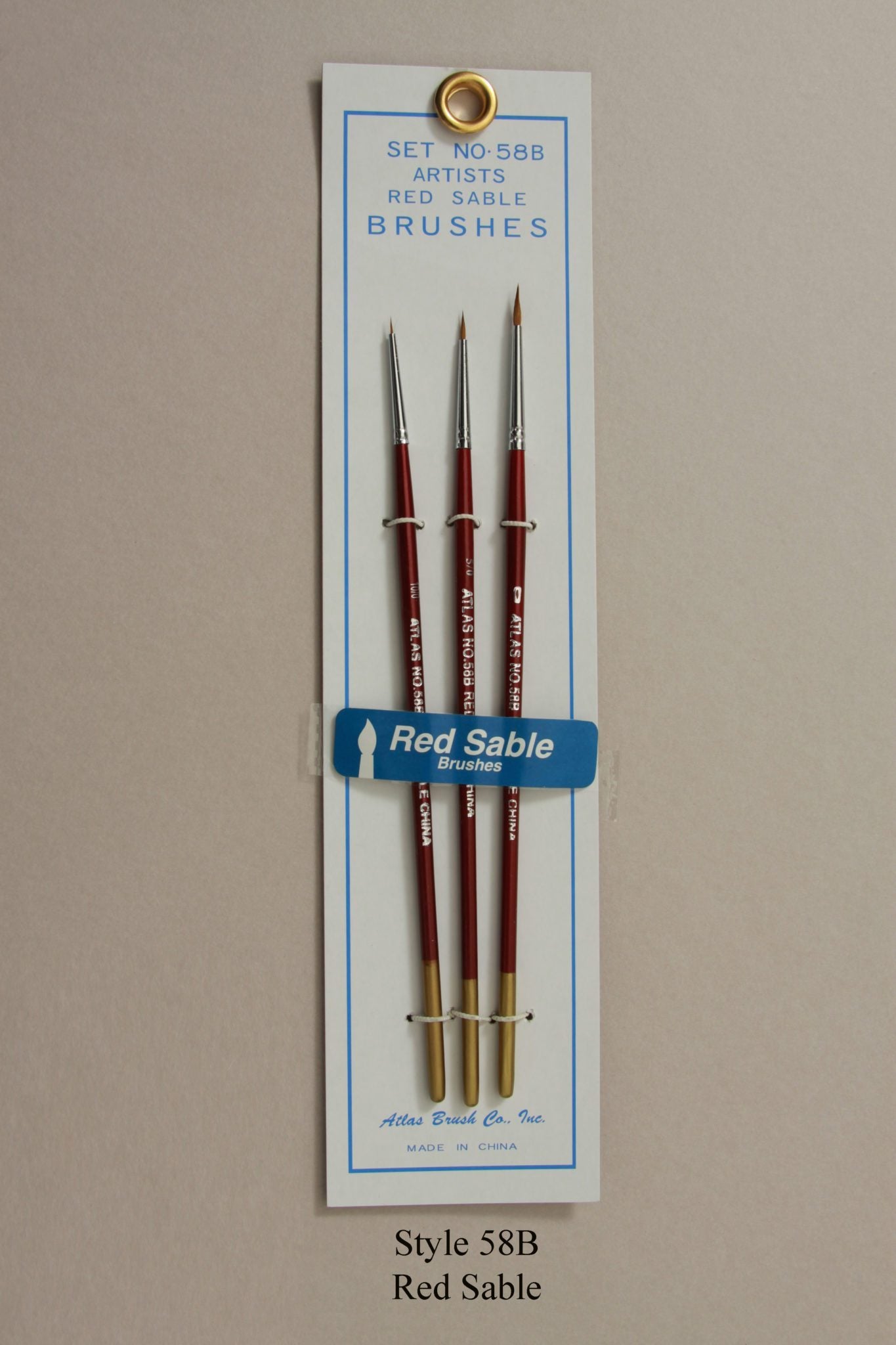 Atlas Brush RED 10/0-5/0-0 Red Sable Brush (Set of 3)
