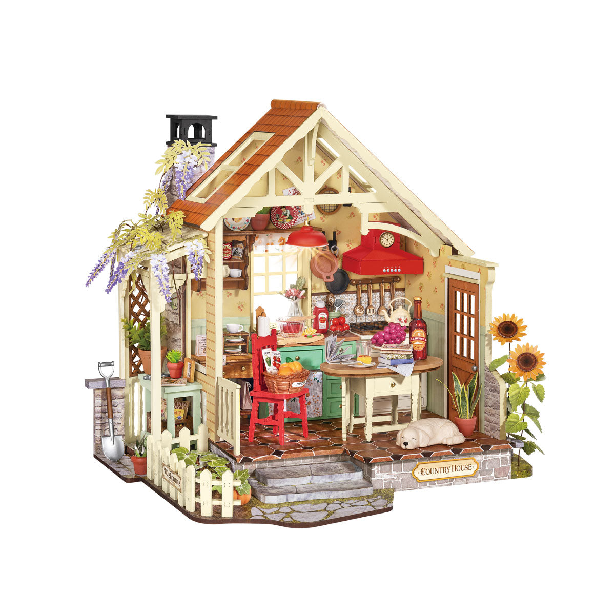 Robotime DH101 Rolife Sunlit Farmhouse Kitchen DIY Miniature House