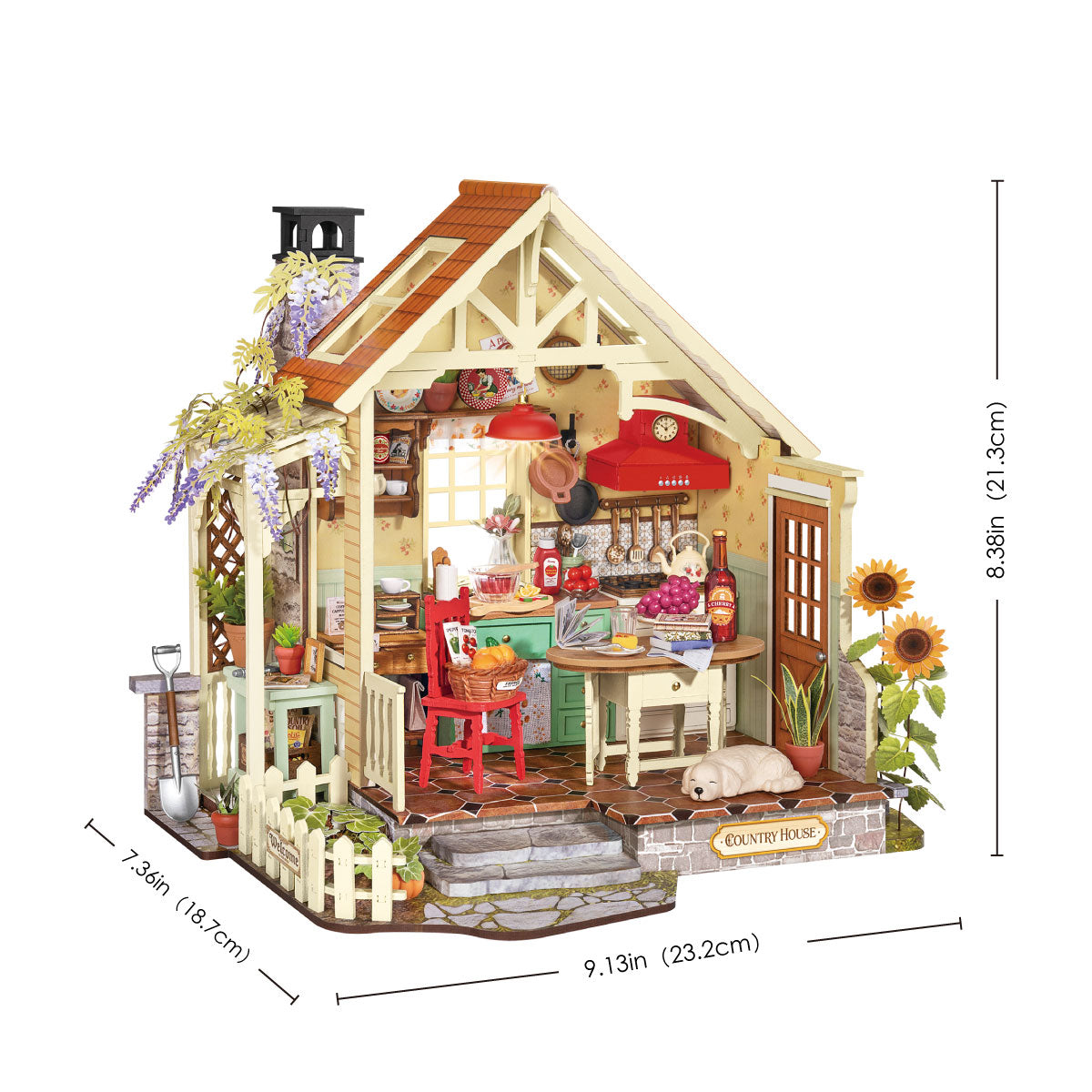 Robotime DH101 Rolife Sunlit Farmhouse Kitchen DIY Miniature House
