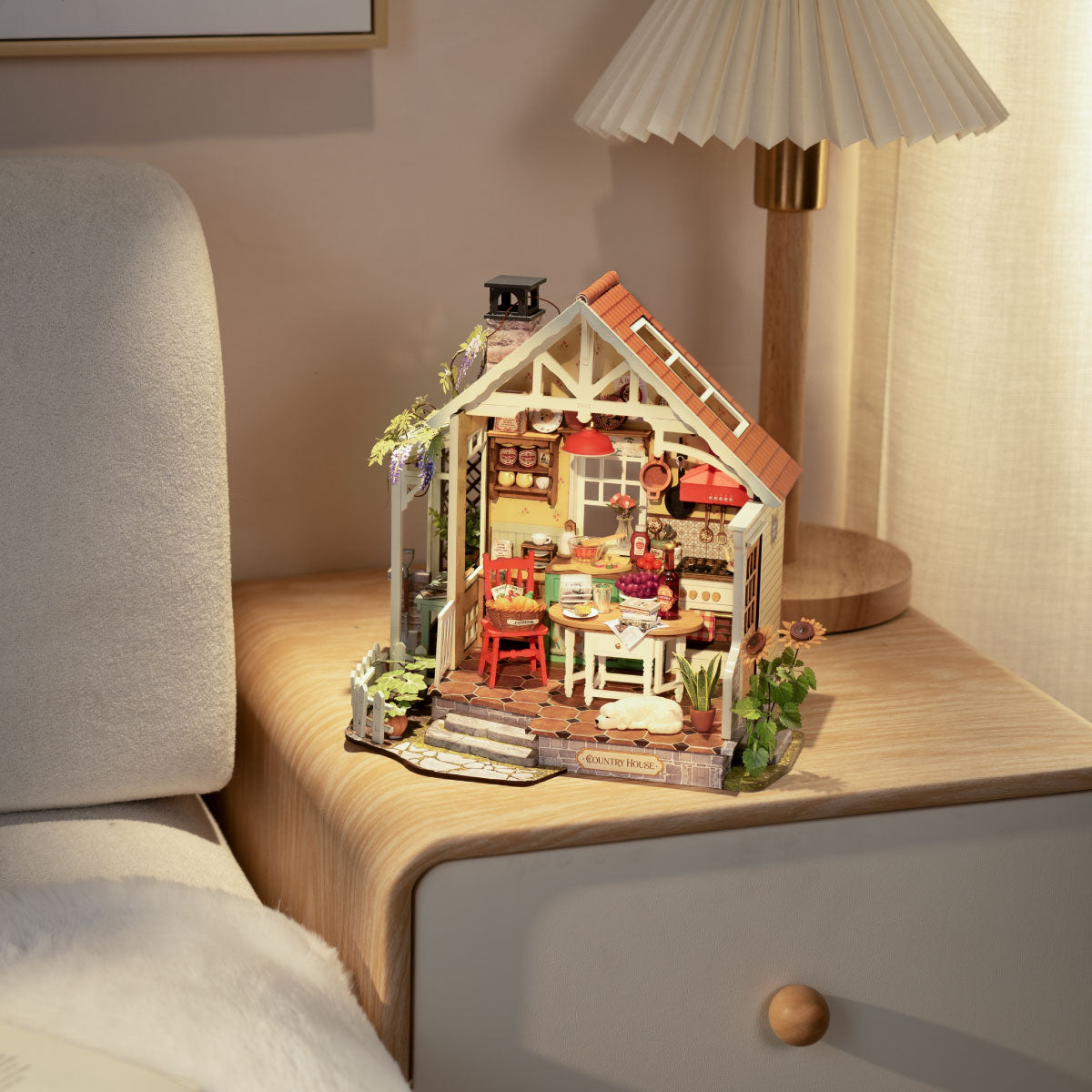 Robotime DH101 Rolife Sunlit Farmhouse Kitchen DIY Miniature House