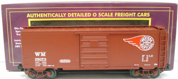 MTH 20-93074 O Gauge Western Maryland 40' Single Door Box Car #29073 NIB