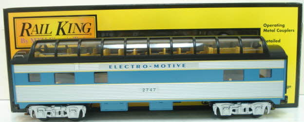 MTH 30-6143 O Gauge Electro-Motive Vista Dome Car #2747 LN/Box