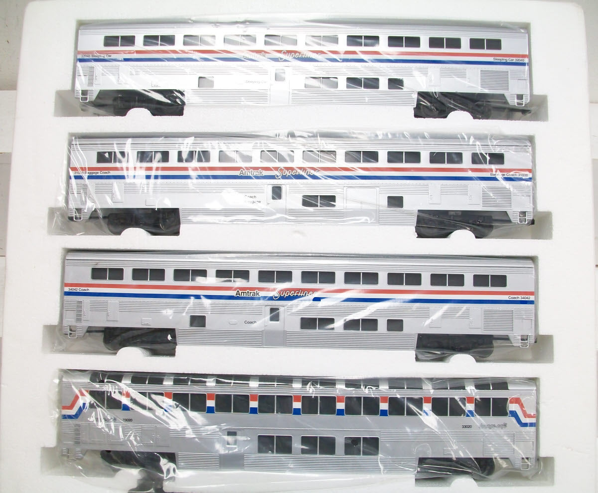 American Models Amtrak Superliner Phase 4 FP-40 S Gauge Diesel Train Set LN/Box