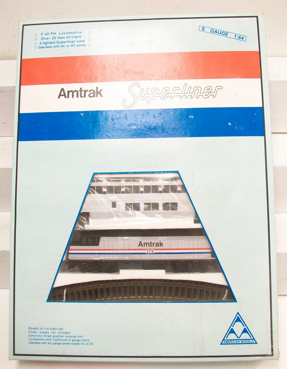 American Models Amtrak Superliner Phase 4 FP-40 S Gauge Diesel Train Set LN/Box