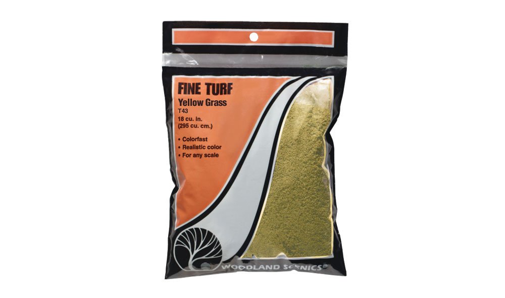 Woodland Scenics T43 Yellow Grass Fine Turf 18 Cu. In. Bag