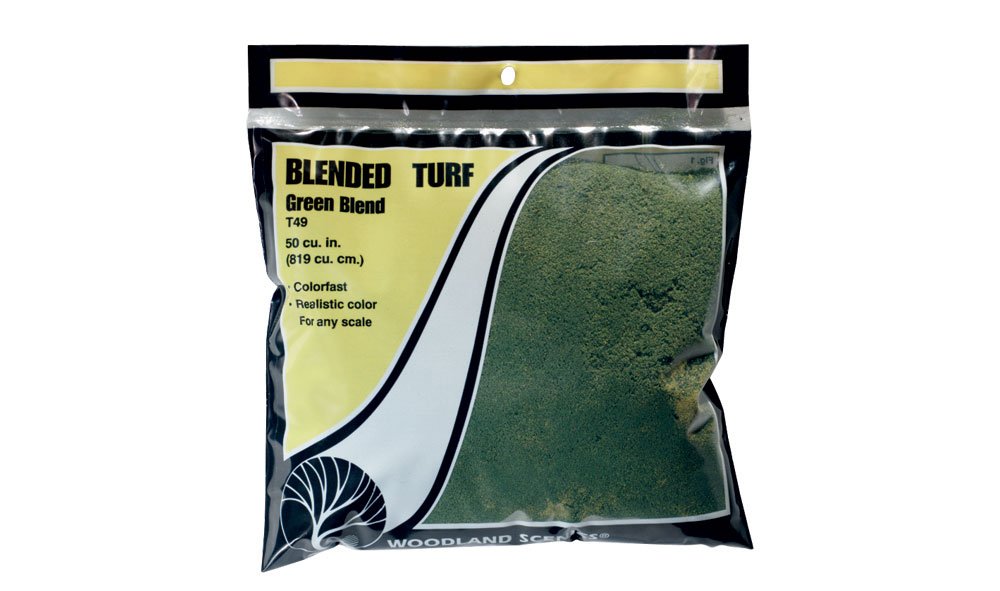 Woodland Scenics T-49 Green Blended Turf 45 Cu. In. Bag