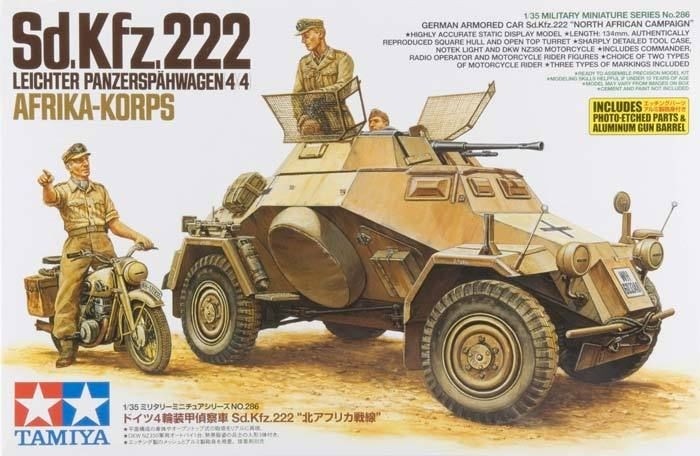 Tamiya 35286 1:35 SdKfz 222 w/DKW Motorcycle North African