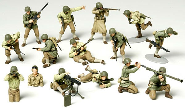 Tamiya 32513 1:48 WWII US Army Infantry GI's (Set of 15) Figure Kit