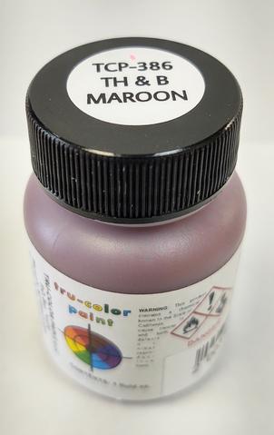 Tru-Color 386 Railroad Color TH&B Maroon Acrylic Paint 1 Oz. Bottle