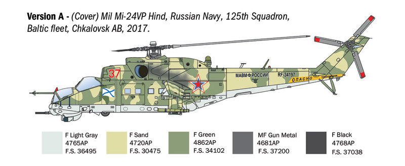 Italeri 1432 1:72 Mil Mi-24/Mi-35 Hind Combat Helicopter Plastic Model Kit