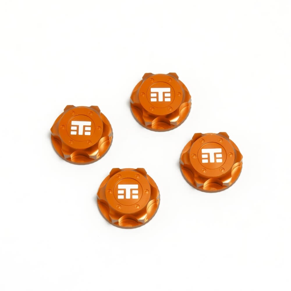 Tekno RC TKR5116BO 1:8 17mm Orange Aluminum Serrated Wheel Nuts (Pack of 4)