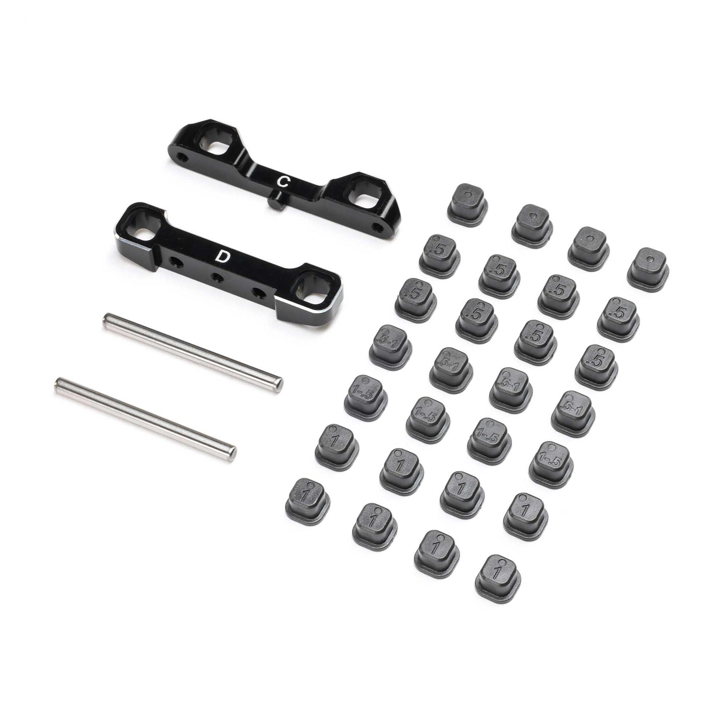 Team Losi Racing TLR-1055 22S Sprint Black Adjustable C & D Pivot Set