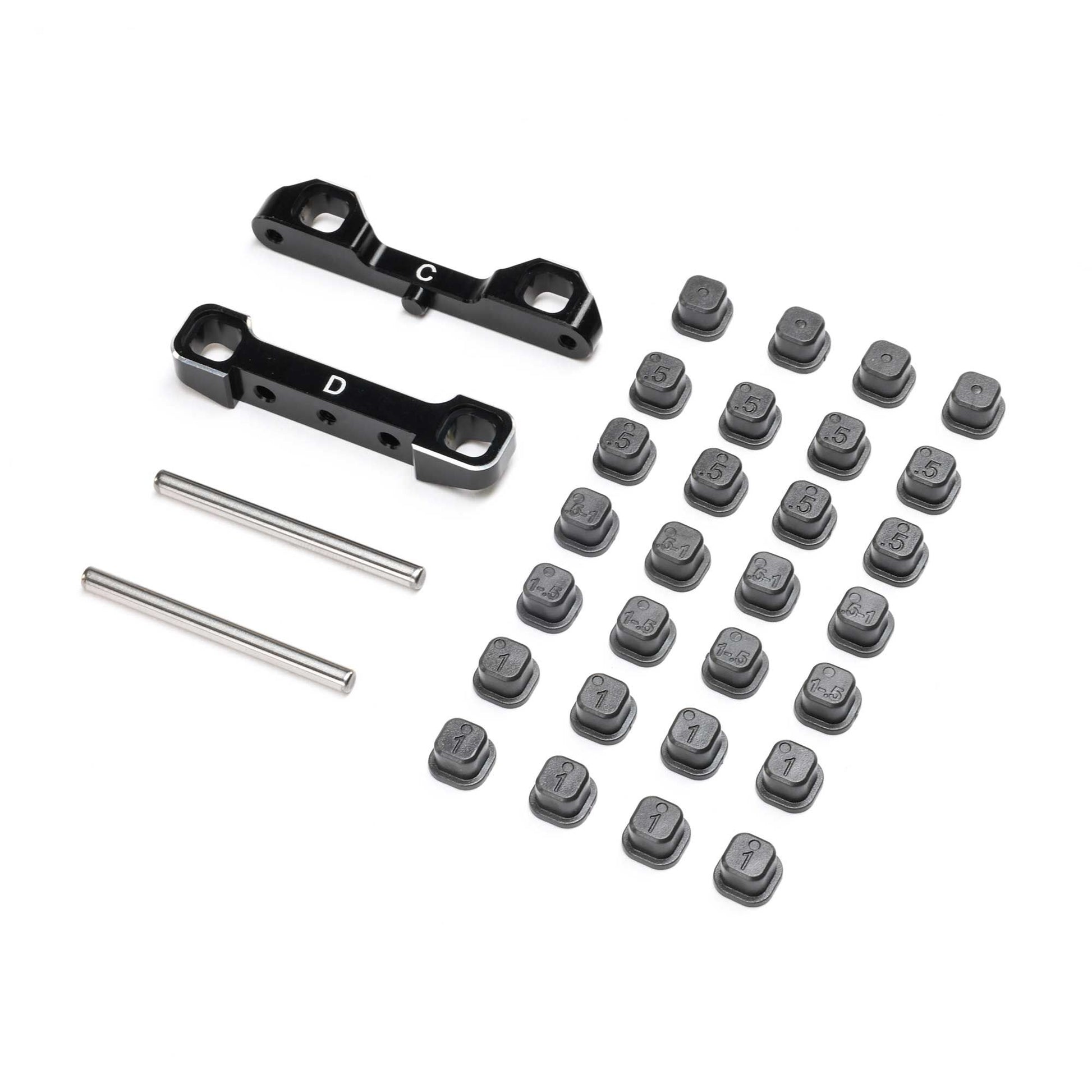 Team Losi Racing TLR-1055 22S Sprint Black Adjustable C & D Pivot Set