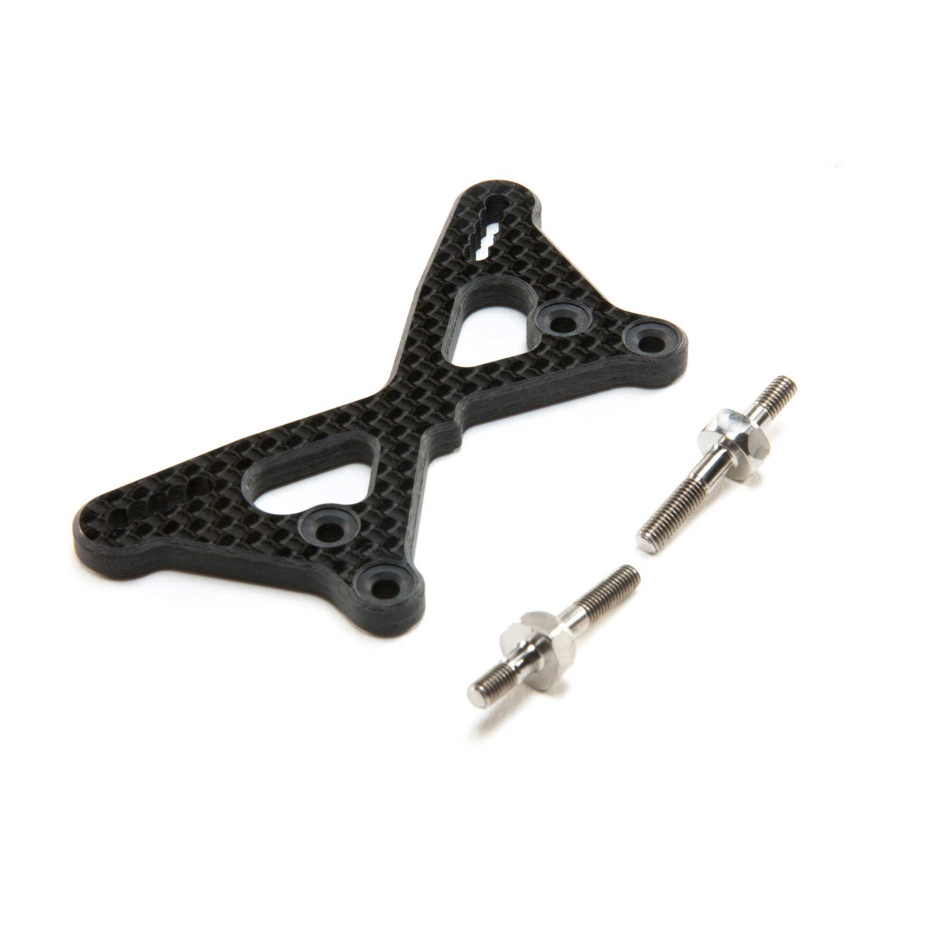 Team Losi Racing TLR334061 22 5.0 Carbon Front Tower +2mm with Ti Standoffs