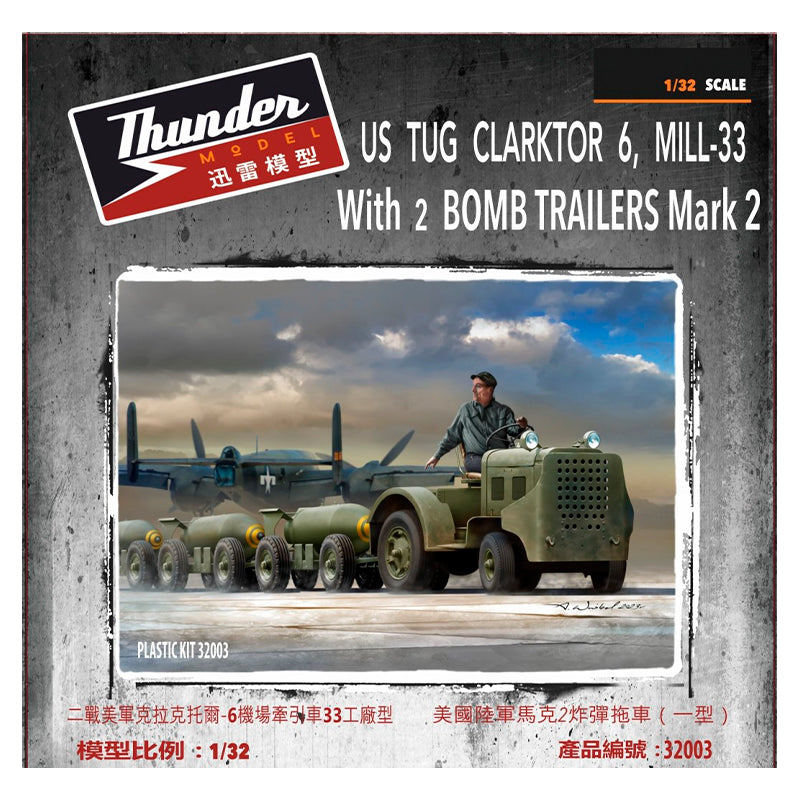 Thunder Model 32003 1:32 US Army Clarktor6 Mill33 w/Bomb Trailers Plastic Kit