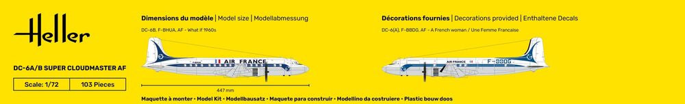 Heller 56315 1:72 DC6 Super Cloudmaster AF Starter Kit