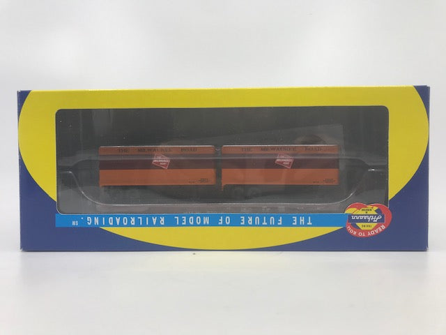 Athearn 92365 HO Milwaukee 50' Flat With Two 25' Trailers #57028 LN/Box