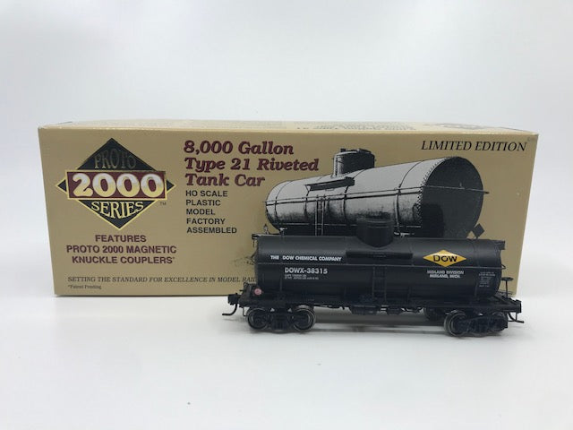 Proto 2000 38315 HO Scale DOW 8,000 Gallon Type 21 Riveted Tank Car LN/Box