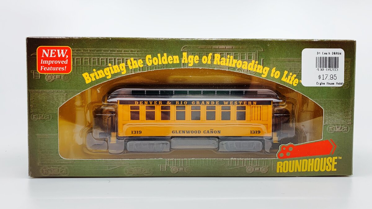 Roundhouse 84283 HO Rio Grande Glenwood Canon Overton Coach #1319