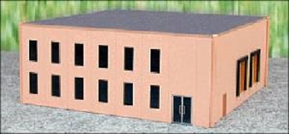 Promotex 6324 HO Scale Modern Tilt-Up Office Building Kit