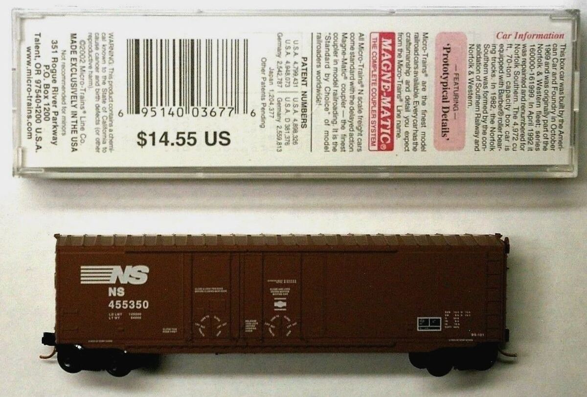 Micro-Trains 07500110 N Scale Norfolk Southern 50' Double Door Boxcar #455350