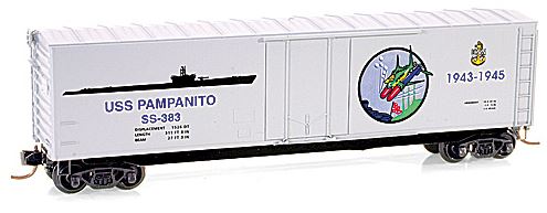Micro-Trains 03800403 N Navy Series USS Pampanito 50' Standard Boxcar #SS-383 LN/Box