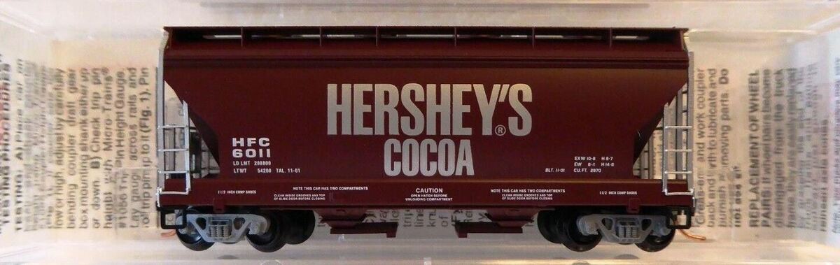 Micro-Trains 09200150 N Hershey's 2 Bay ACF Center Flow Covered Hopper #6011 LN/Box