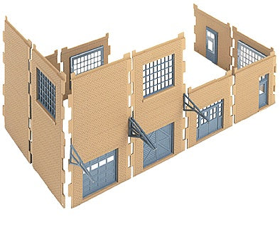 Walthers 933-3732 HO Cornerstone Modulars Small Walls w/Large Metal Sash Window