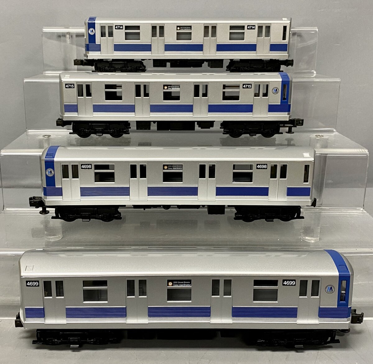 MTH 30-2122-1 O Gauge MTA New York City R-42 Subway Car Set w/PS1 EX/Box