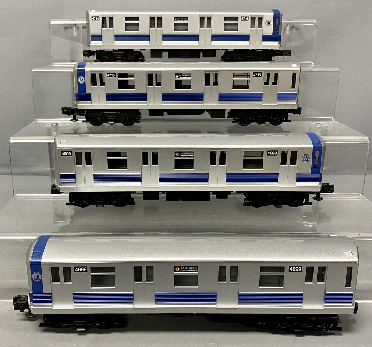 MTH 30-2122-1 O Gauge MTA New York City R-42 Subway Car Set w/PS1 EX/Box
