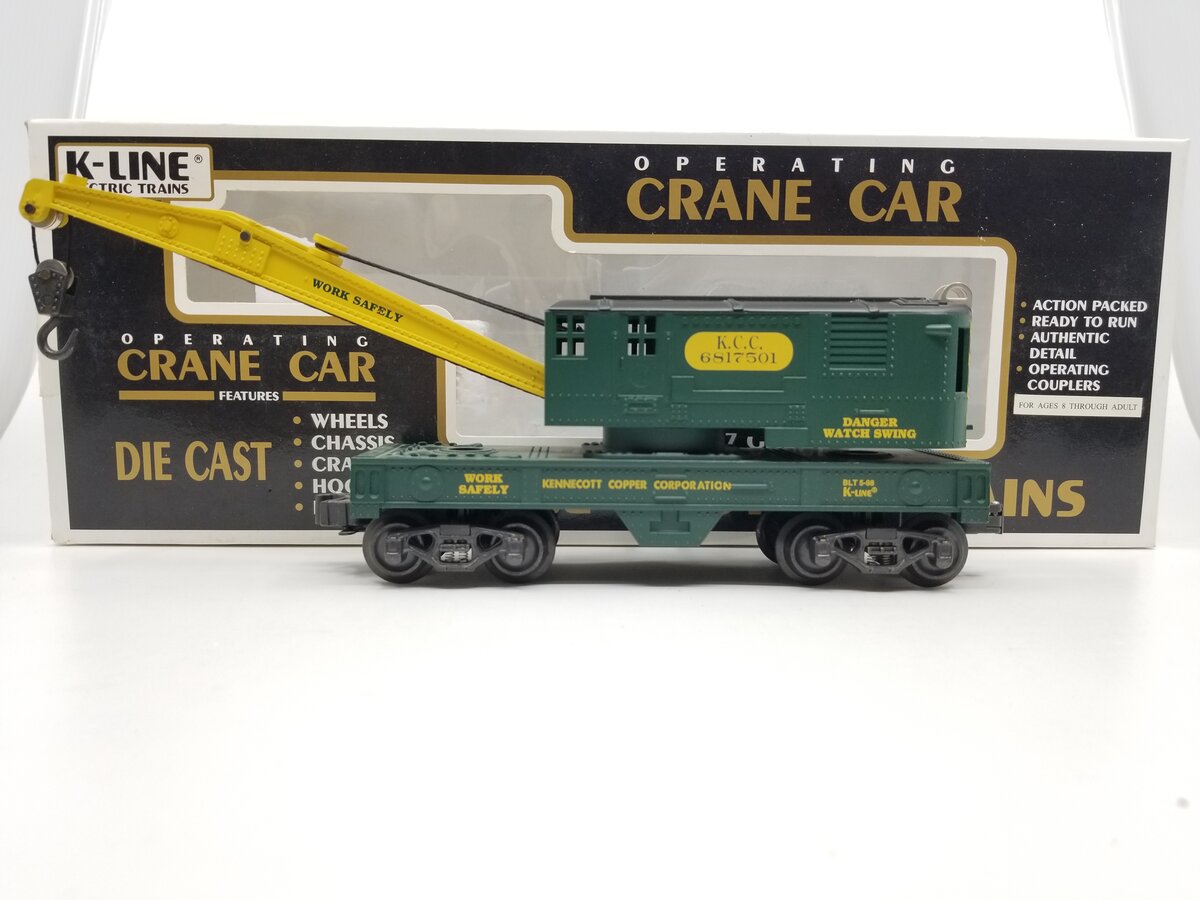 K-Line K681-7501 O Kennecott Copper Operating Crane Car LN/Box