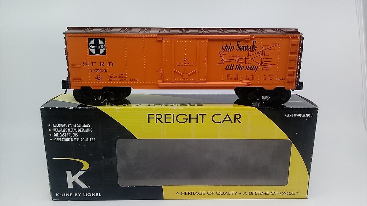 K-Line 6-22169 O Gauge Santa Fe Kansas City Chief Map Reefer LN/Box