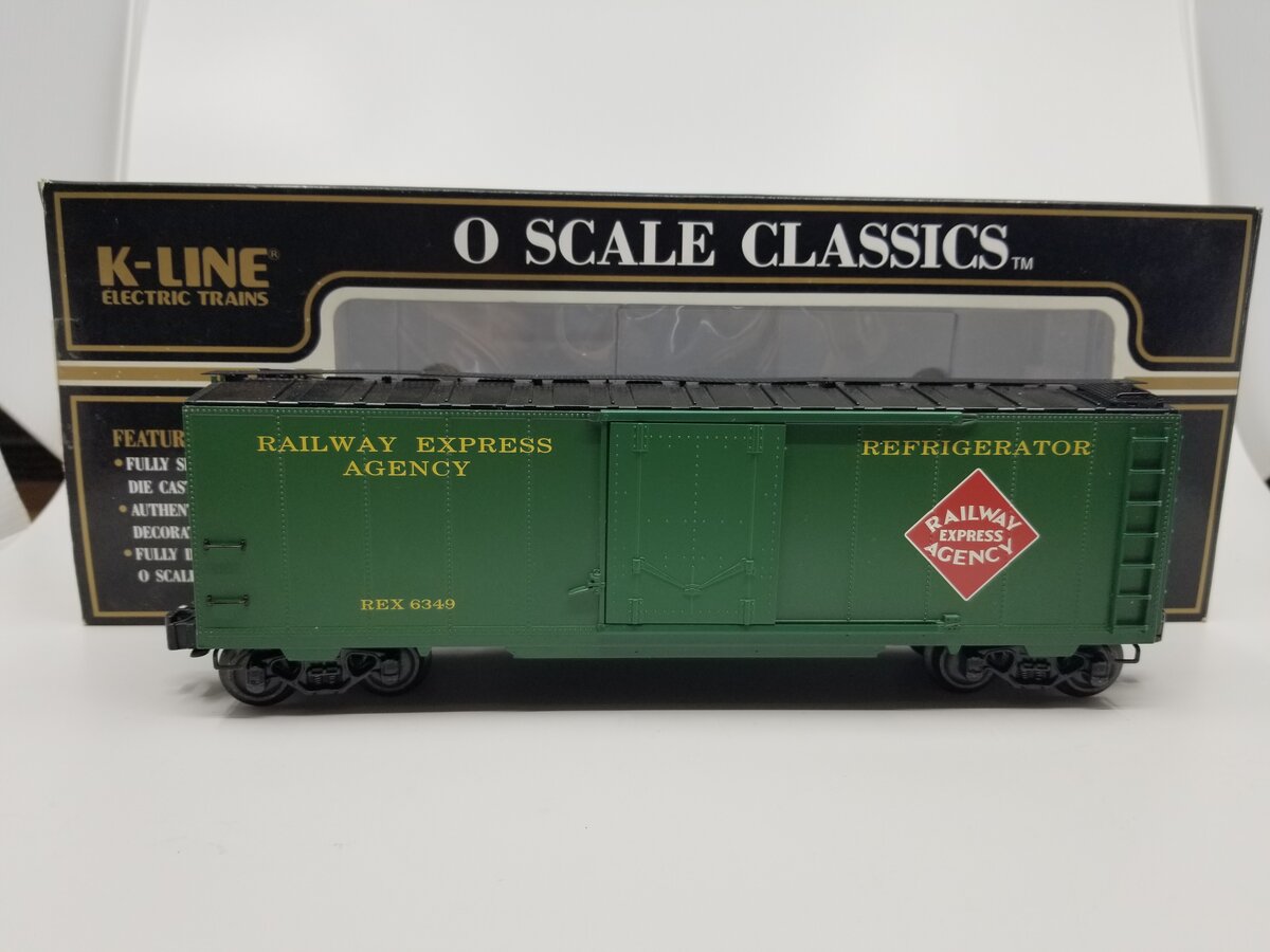 K-Line K756-1991 O Gauge Railway Express Agency Die-Cast Steel Sided Reefer LN/Box