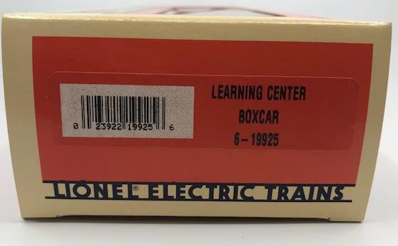 Lionel 6-19925 Lionel Learning Center Boxcar with Plate LN/Box