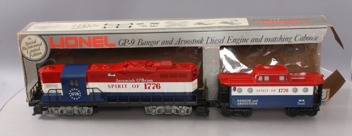 Lionel 6-8665 O Gauge BAR Jeremiah O' Brien GP-9 Diesel Locomotive & Caboose LN/Box