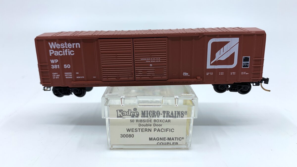 Micro-Trains 03000080 N Western Pacific 50' Double Door Rib Side Boxcar #38150 LN/Box