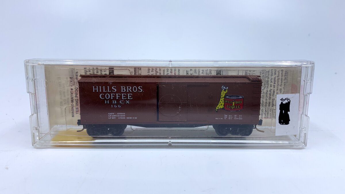 Micro-Trains 04200100 N Hills Bros Coffee 40' Double Sheathed Wood Boxcar #166 NIB